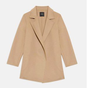 Theory Clairene Double-Face Wool-Cashmere Coat Jacket in Camel NWOT, Size S